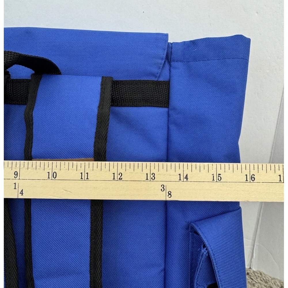 Walt Disney World Backpack WDW 1971 Blue Brown Trim Classic Mickey Mouse Pockets - Picture 7 of 14